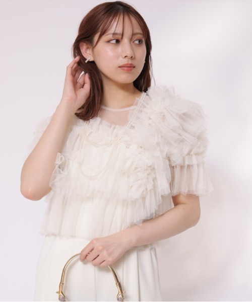 Mystrada(マイストラーダ)の「チュールアシメサロペット(その他パンツ・レディース・ホワイト・38/36/34)」の5枚目の写真