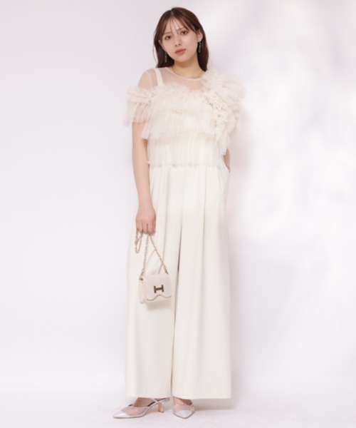 Mystrada(マイストラーダ)の「チュールアシメサロペット(その他パンツ・レディース・ホワイト・38/36/34)」の3枚目の写真
