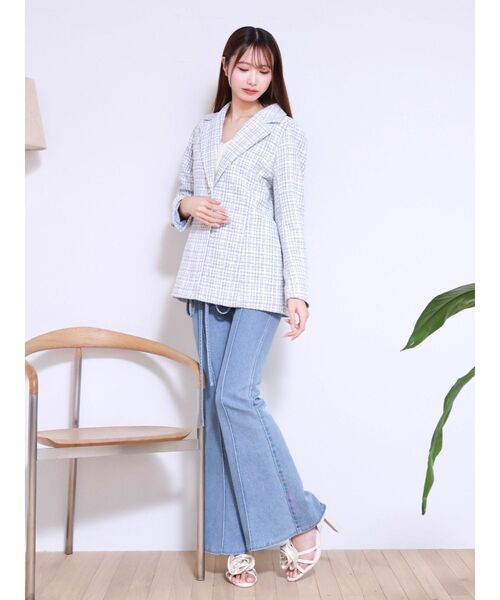 EATME（イートミー）の「ツイードテーラードジャケット（テーラードジャケット・レディース・アイボリー/ブラック/ブルー・FREE）」の5枚目の写真