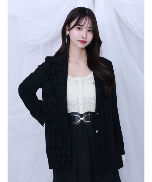 EATME（イートミー）の「ツイードテーラードジャケット（テーラードジャケット・レディース・アイボリー/ブラック/ブルー・FREE）」の8枚目の写真