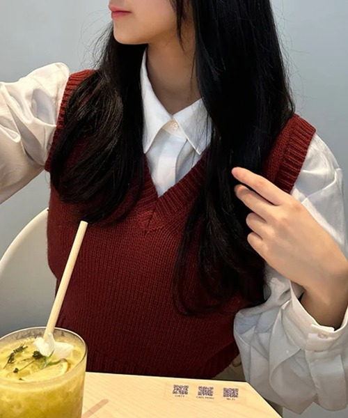 merrylatte（メリーラテ）の「ぷちカラーベスト（ベスト・レディース・ブルー/レッド・FREE）」の2枚目の写真