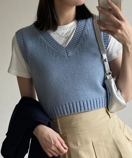 merrylatte（メリーラテ）の「ぷちカラーベスト（ベスト・レディース・ブルー/レッド・FREE）」の3枚目の写真