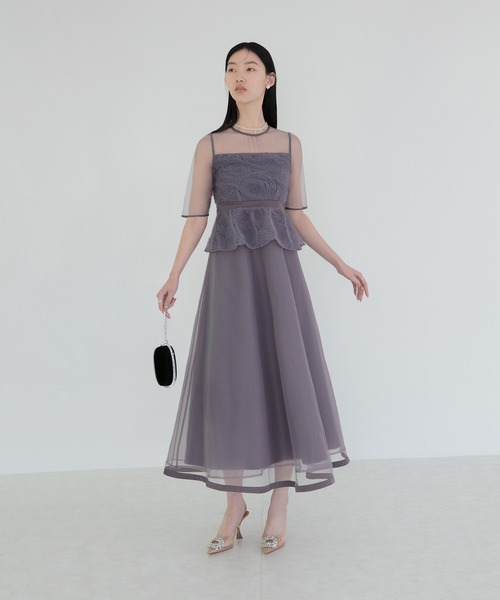 セール】【LEJA】ローズペプラムビスチェAラインドレス