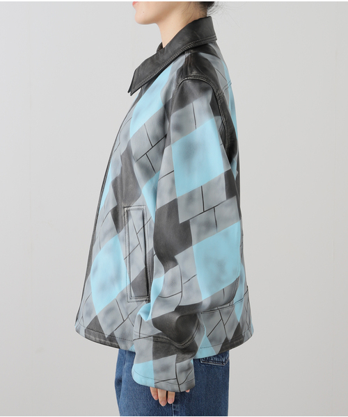 MASU ARGYLE LEATHER SPORTS JACKET（ハンガー付） MASU（エムエーエスユー）のARGYLE LEATHER SPORTS JACKETの通販
