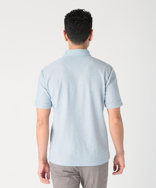 MEN'S BIGI（メンズビギ）の「シャーリングジャカードポロシャツ（ポロシャツ・メンズ・ブルー/ホワイト/グレー/ブラック・03/04/02/01）」の6枚目の写真