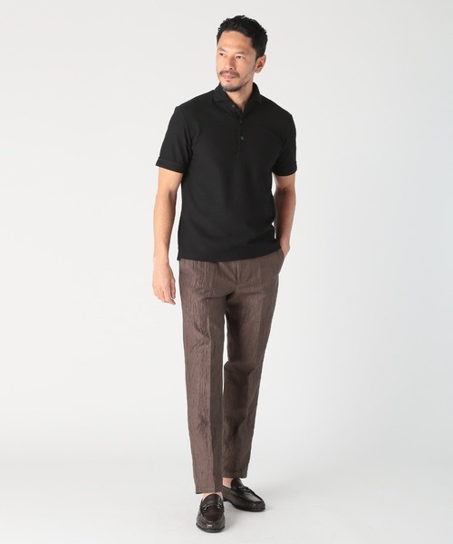 MEN'S BIGI（メンズビギ）の「シャーリングジャカードポロシャツ（ポロシャツ・メンズ・ブルー/ホワイト/グレー/ブラック・03/04/02/01）」の14枚目の写真