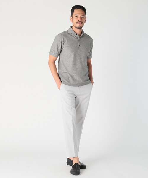 MEN'S BIGI（メンズビギ）の「シャーリングジャカードポロシャツ（ポロシャツ・メンズ・ブルー/ホワイト/グレー/ブラック・03/04/02/01）」の13枚目の写真