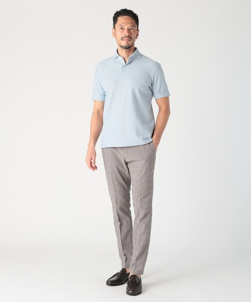 MEN'S BIGI（メンズビギ）の「シャーリングジャカードポロシャツ（ポロシャツ・メンズ・ブルー/ホワイト/グレー/ブラック・03/04/02/01）」の12枚目の写真