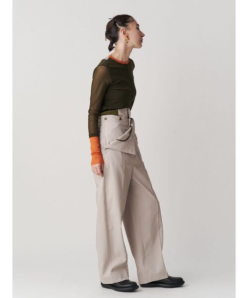 UN3D.（アンスリード）の「CURVE BELT LAYERED PT / カーブベルトレイヤードパンツ（その他パンツ・レディース・ベージュ/カーキ/ブラック・38/36）」の7枚目の写真