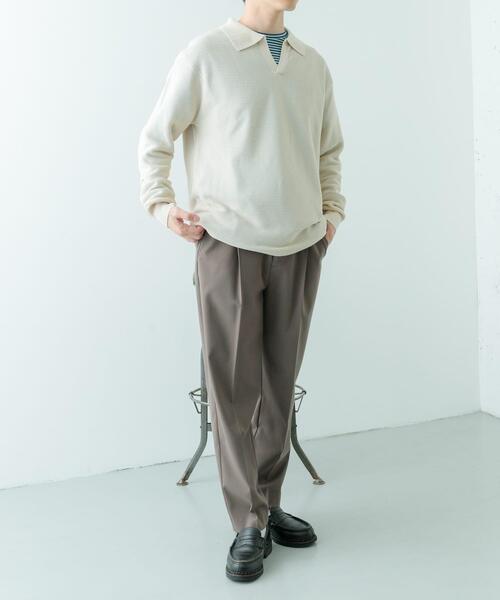 ITEMS URBANRESEARCH（アイテムズ アーバンリサーチ）の「ガーター編みスキッパーニット（ニット/セーター・メンズ・ブラウン/ナチュラル・MEDIUM/LARGE）」の9枚目の写真