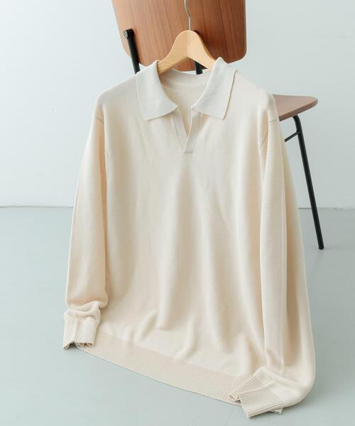 ITEMS URBANRESEARCH（アイテムズ アーバンリサーチ）の「ガーター編みスキッパーニット（ニット/セーター・メンズ・ブラウン/ナチュラル・MEDIUM/LARGE）」の10枚目の写真