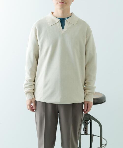 ITEMS URBANRESEARCH（アイテムズ アーバンリサーチ）の「ガーター編みスキッパーニット（ニット/セーター・メンズ・ブラウン/ナチュラル・MEDIUM/LARGE）」の11枚目の写真