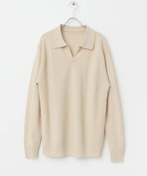 ITEMS URBANRESEARCH（アイテムズ アーバンリサーチ）の「ガーター編みスキッパーニット（ニット/セーター・メンズ・ブラウン/ナチュラル・MEDIUM/LARGE）」の14枚目の写真