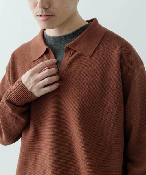 ITEMS URBANRESEARCH（アイテムズ アーバンリサーチ）の「ガーター編みスキッパーニット（ニット/セーター・メンズ・ブラウン/ナチュラル・MEDIUM/LARGE）」の16枚目の写真