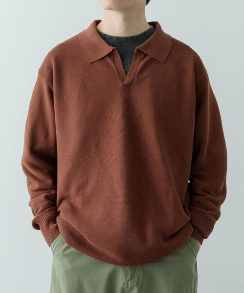 ITEMS URBANRESEARCH（アイテムズ アーバンリサーチ）の「ガーター編みスキッパーニット（ニット/セーター・メンズ・ブラウン/ナチュラル・MEDIUM/LARGE）」の17枚目の写真