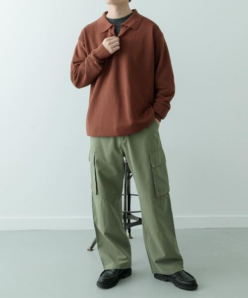 ITEMS URBANRESEARCH（アイテムズ アーバンリサーチ）の「ガーター編みスキッパーニット（ニット/セーター・メンズ・ブラウン/ナチュラル・MEDIUM/LARGE）」の20枚目の写真