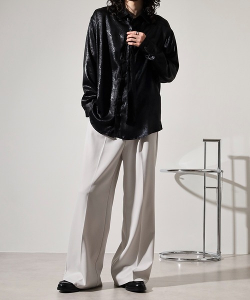 Ribbon tie Long sleeve shirt / リボンタイ付き 長袖シャツ