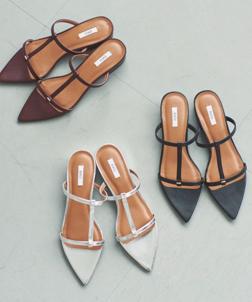 Doux archives（ドゥアルシーヴ）の「ナローストラップミュールサンダル（サンダル・レディース・ブラック/シルバー/ブラウン・23.5/24.5）」の6枚目の写真