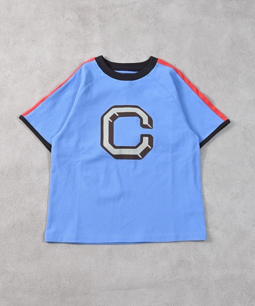 MARKEY'S（マーキーズ）の「サイドラインアルファベットTシャツ【セットアップ可能】（セットアップ・キッズ・ブルー/オフホワイト/ブラウン・150/140/130/120/110/100/95/90/80）」の6枚目の写真