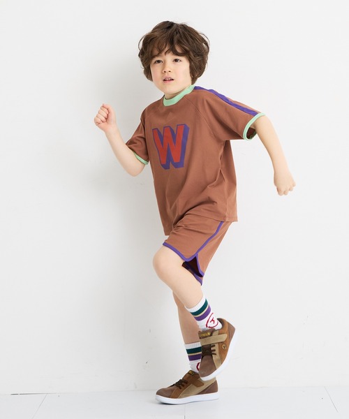 MARKEY'S（マーキーズ）の「サイドラインアルファベットTシャツ【セットアップ可能】（セットアップ・キッズ・ブルー/オフホワイト/ブラウン・150/140/130/120/110/100/95/90/80）」の21枚目の写真