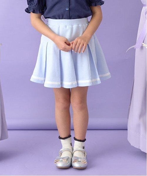 ブループリーツスカート インナーパンツ付き セール】プリーツスカート(インナーパンツ付き)（スカート）｜Lycee