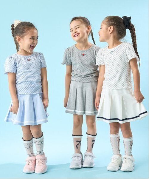 Lycee mine（リセマイン）の「プリーツスカート(インナーパンツ付き)（スカート・キッズ・ライトピンク/オフホワイト/トップグレー/ネイビー/サックスブルー・130cm/120cm/110cm/100cm/140cm/150cm）」の19枚目の写真