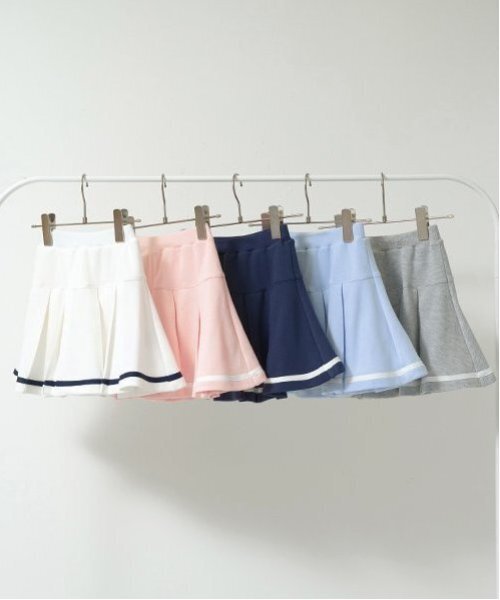 Lycee mine（リセマイン）の「プリーツスカート(インナーパンツ付き)（スカート・キッズ・ライトピンク/オフホワイト/トップグレー/ネイビー/サックスブルー・130cm/120cm/110cm/100cm/140cm/150cm）」の22枚目の写真