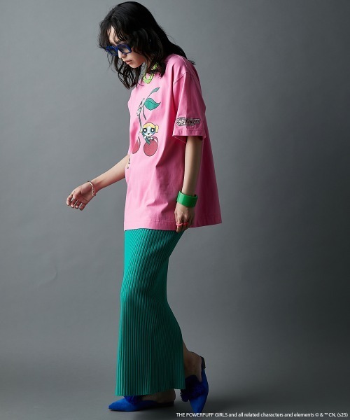 GEVS.(ジェイヴィス)の「パワーパフ ガールズ/綿100%チェリー柄ヴィンテージ風プリントTシャツ<大きいサイズ有>GEVS.(Tシャツ/カットソー・レディース・オフホワイト/ブラック/ピンク・M/L/LL/3L/4L/5L)」の13枚目の写真