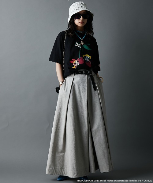 GEVS.(ジェイヴィス)の「パワーパフ ガールズ/綿100%チェリー柄ヴィンテージ風プリントTシャツ<大きいサイズ有>GEVS.(Tシャツ/カットソー・レディース・オフホワイト/ブラック/ピンク・M/L/LL/3L/4L/5L)」の19枚目の写真