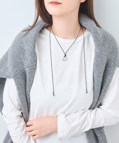 Phoebe（フィービィー）の「ハートコードチョーカーネックレス（チョーカー・レディース・シルバー系1/シルバー系2・FREE）」の9枚目の写真