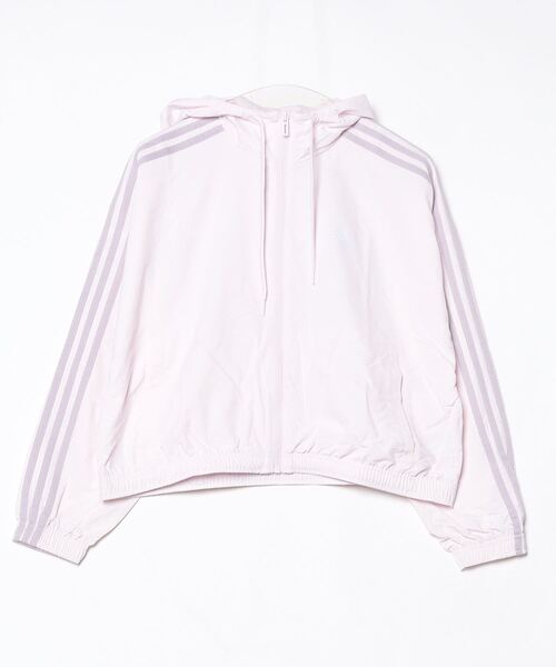 adidas(アディダス)の「アディダス adidas エッセンシャルズ リピートロゴ ルーズフィット ウインドブレーカー(ナイロンジャケット・レディース・ブラック/スモークピンク/エメラルド・M/L)」の8枚目の写真
