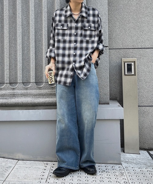 MandO（Auntie Rosa）（エムオー）の「【MandO】チェック柄2ポケットシャツ（シャツ/ブラウス・メンズ・ブラック/ダークブラウン・MEDIUM/LARGE）」の11枚目の写真