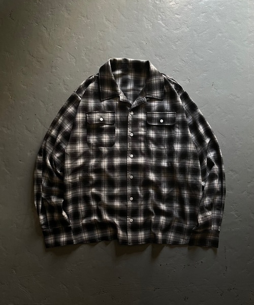 MandO（Auntie Rosa）（エムオー）の「【MandO】チェック柄2ポケットシャツ（シャツ/ブラウス・メンズ・ブラック/ダークブラウン・MEDIUM/LARGE）」の5枚目の写真