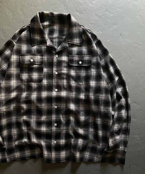 MandO（Auntie Rosa）（エムオー）の「【MandO】チェック柄2ポケットシャツ（シャツ/ブラウス・メンズ・ブラック/ダークブラウン・MEDIUM/LARGE）」の8枚目の写真