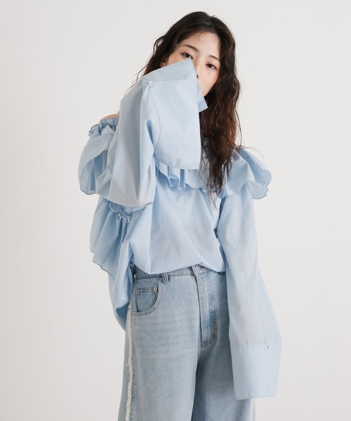 2wayオフショルフリルブラウス（シャツ/ブラウス）｜rectangle