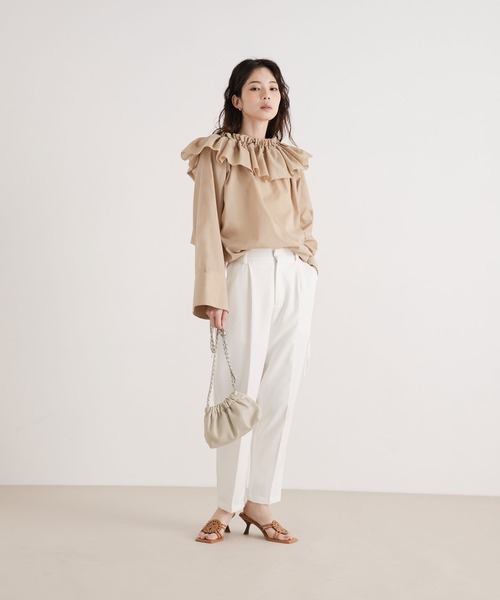 rectangle（レクタングル）の「2wayオフショルフリルブラウス（シャツ/ブラウス・レディース・ホワイト/ブラック/ベージュ/ブルー・FREE）」の9枚目の写真