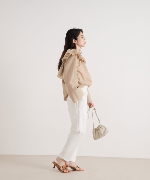 rectangle（レクタングル）の「2wayオフショルフリルブラウス（シャツ/ブラウス・レディース・ホワイト/ブラック/ベージュ/ブルー・FREE）」の12枚目の写真