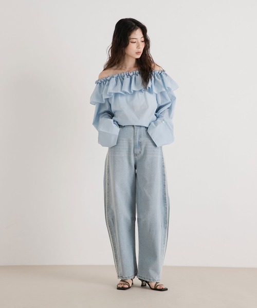 rectangle（レクタングル）の「2wayオフショルフリルブラウス（シャツ/ブラウス・レディース・ホワイト/ブラック/ベージュ/ブルー・FREE）」の18枚目の写真