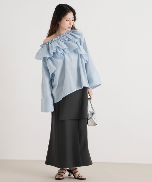 rectangle（レクタングル）の「2wayオフショルフリルブラウス（シャツ/ブラウス・レディース・ホワイト/ブラック/ベージュ/ブルー・FREE）」の20枚目の写真