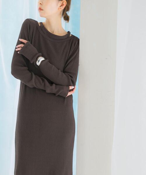 URBAN RESEARCH ROSSO WOMEN(アーバンリサーチ ロッソ)の「CaRouseLamBRa LONG-SLEEVE DRESS PACK(ワンピース・レディース・ホワイト/ブルー/カーキ・OS)」の3枚目の写真