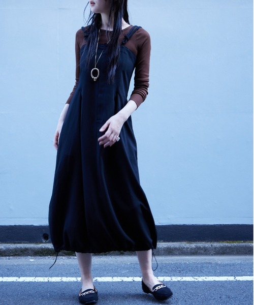 Muel Chic（ミュエルシック）の「Arden jumper onepiece  アーデンジャンパーワンピース（ワンピース・レディース・ブラック/ベージュ/ミント・FREE）」の2枚目の写真