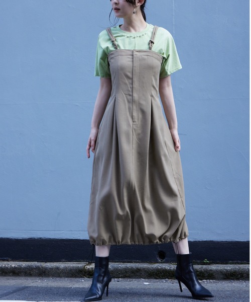 Muel Chic（ミュエルシック）の「Arden jumper onepiece  アーデンジャンパーワンピース（ワンピース・レディース・ブラック/ベージュ/ミント・FREE）」の7枚目の写真