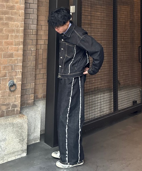 Gaphos (ガフォス)の「2wayスナップバルーンフリンジデニムパンツ/セットアップ可(デニムパンツ・メンズ・ブルー/ブラック・1/2/3)」の12枚目の写真