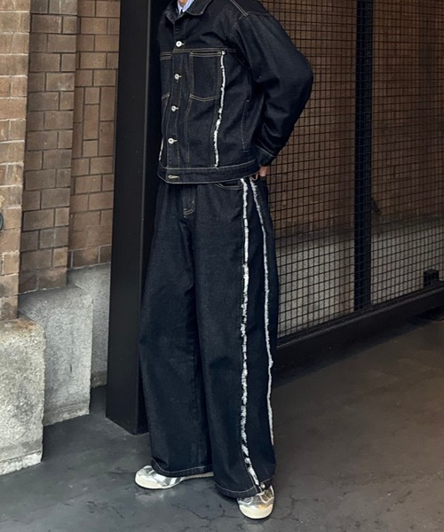 Gaphos (ガフォス)の「2wayスナップバルーンフリンジデニムパンツ/セットアップ可(デニムパンツ・メンズ・ブルー/ブラック・1/2/3)」の13枚目の写真