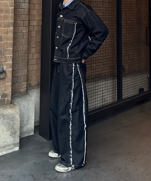 Gaphos (ガフォス)の「2wayスナップバルーンフリンジデニムパンツ/セットアップ可(デニムパンツ・メンズ・ブルー/ブラック・1/2/3)」の14枚目の写真