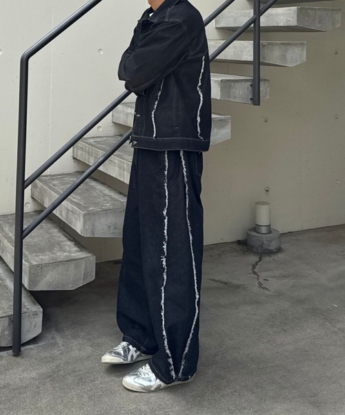 Gaphos (ガフォス)の「2wayスナップバルーンフリンジデニムパンツ/セットアップ可(デニムパンツ・メンズ・ブルー/ブラック・1/2/3)」の15枚目の写真