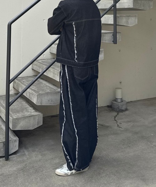 Gaphos (ガフォス)の「2wayスナップバルーンフリンジデニムパンツ/セットアップ可(デニムパンツ・メンズ・ブルー/ブラック・1/2/3)」の16枚目の写真