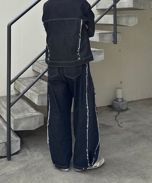 Gaphos (ガフォス)の「2wayスナップバルーンフリンジデニムパンツ/セットアップ可(デニムパンツ・メンズ・ブルー/ブラック・1/2/3)」の17枚目の写真