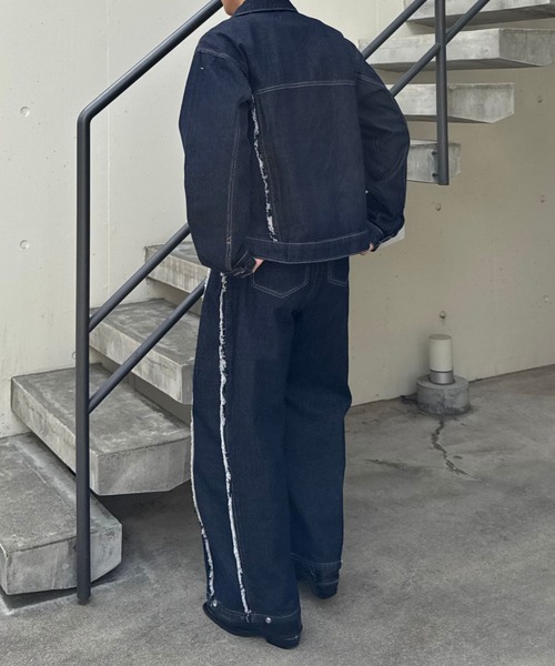 Gaphos (ガフォス)の「2wayスナップバルーンフリンジデニムパンツ/セットアップ可(デニムパンツ・メンズ・ブルー/ブラック・1/2/3)」の20枚目の写真