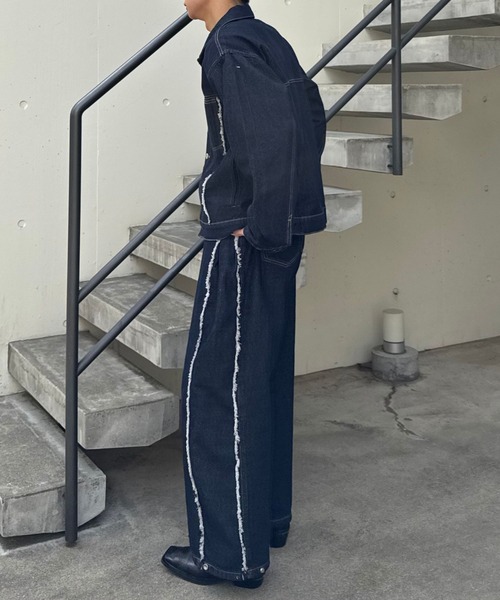 Gaphos (ガフォス)の「2wayスナップバルーンフリンジデニムパンツ/セットアップ可(デニムパンツ・メンズ・ブルー/ブラック・1/2/3)」の21枚目の写真